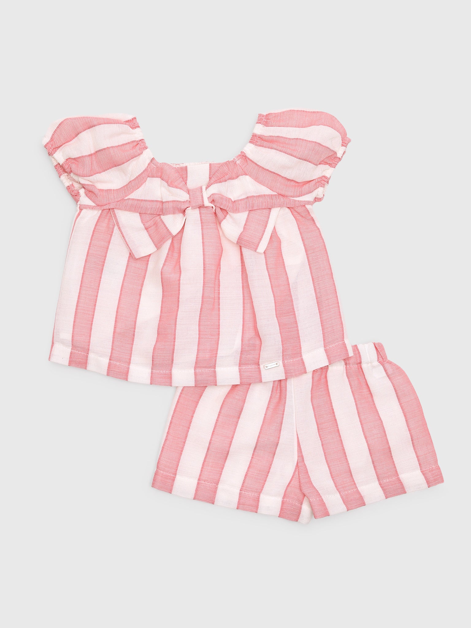 Mayoral Baby Girls' Striped Shirt & Short Set - Saint Bernard