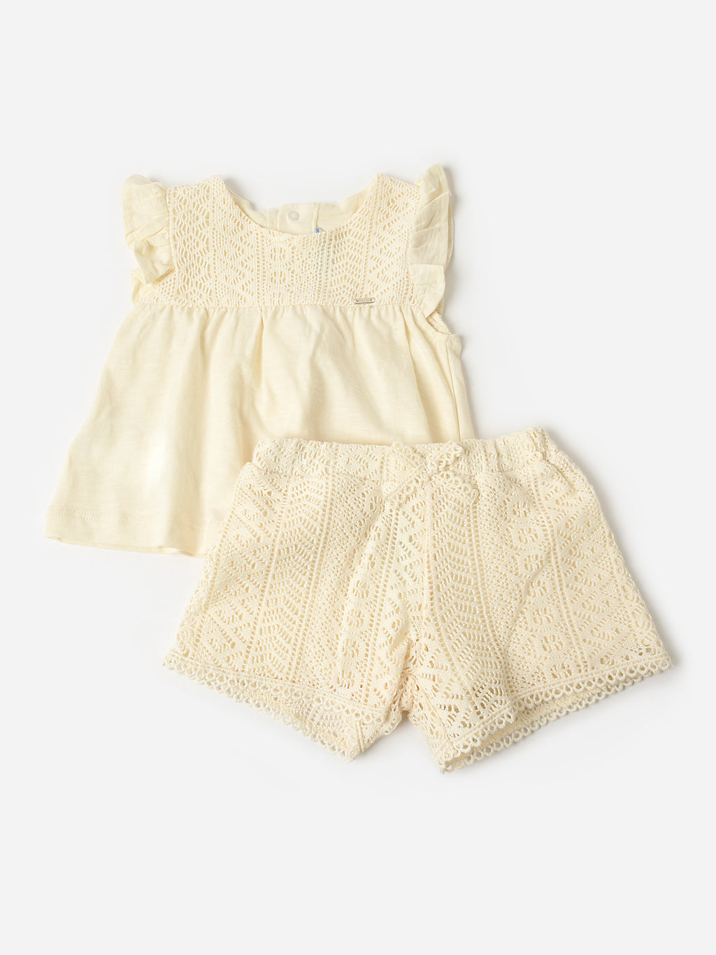 Mayoral Baby Girls' Guipure Short Set - Saint Bernard
