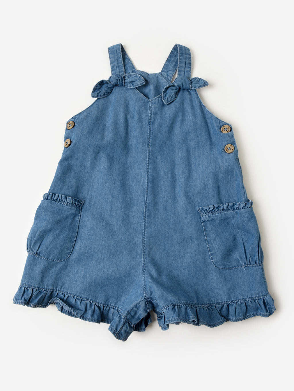 Mayoral Baby Girls' Denim Romper - Saint Bernard