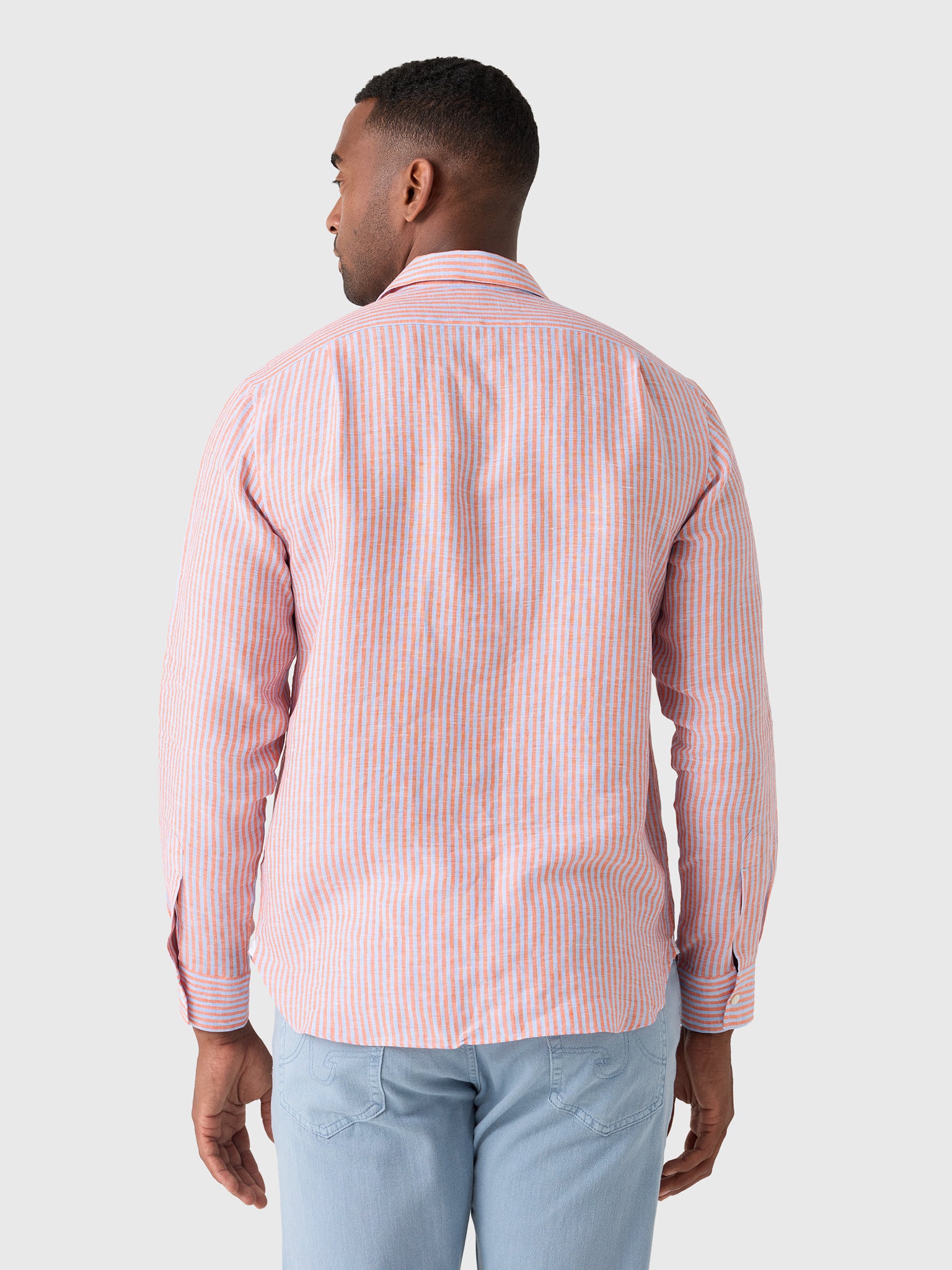 Maria Santangelo Men's Stripe Woven Camp Shirt - Saint Bernard
