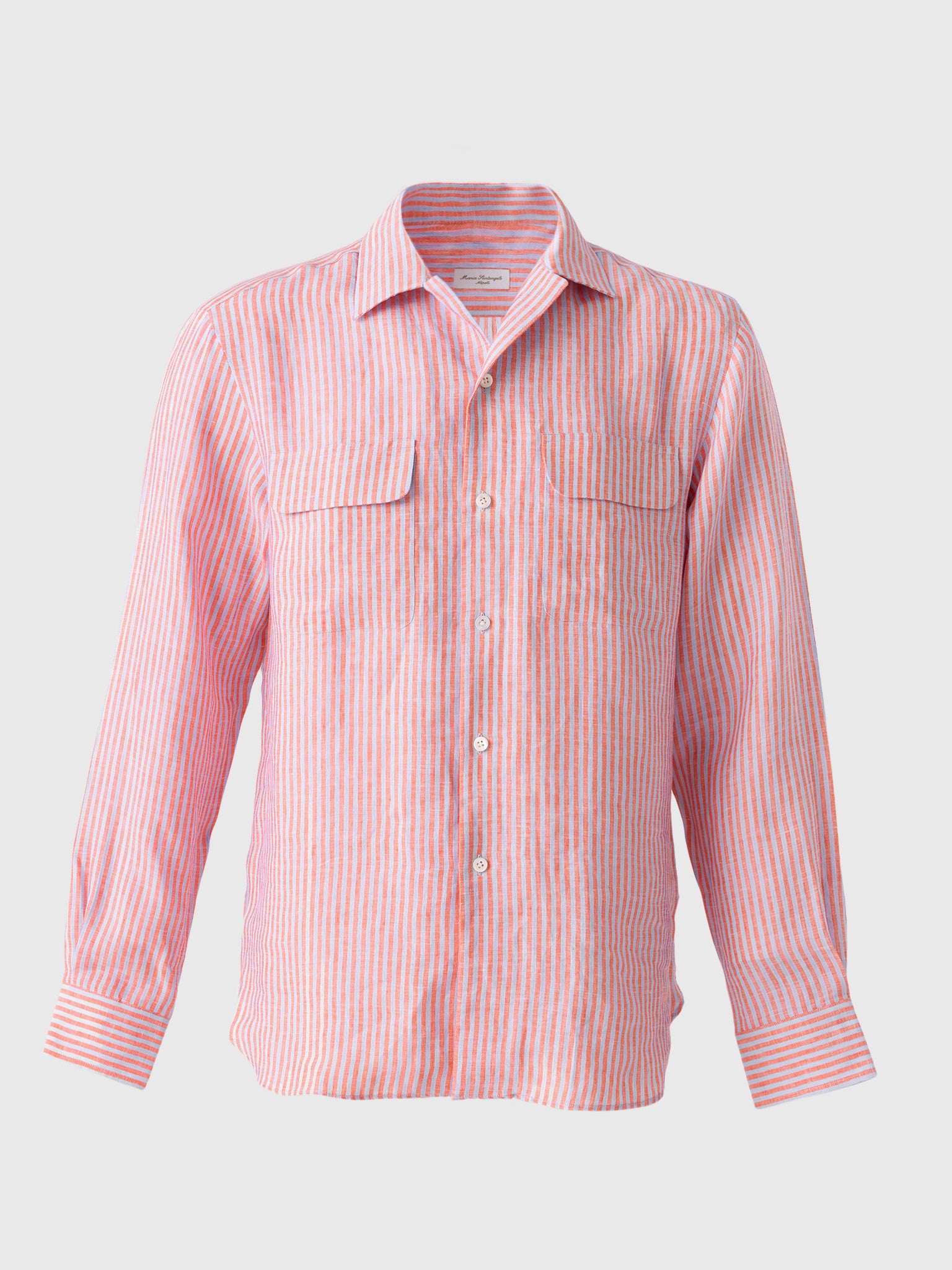 Maria Santangelo Men's Stripe Woven Camp Shirt