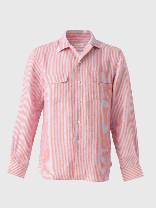 Maria Santangelo Men's Stripe Woven Camp Shirt