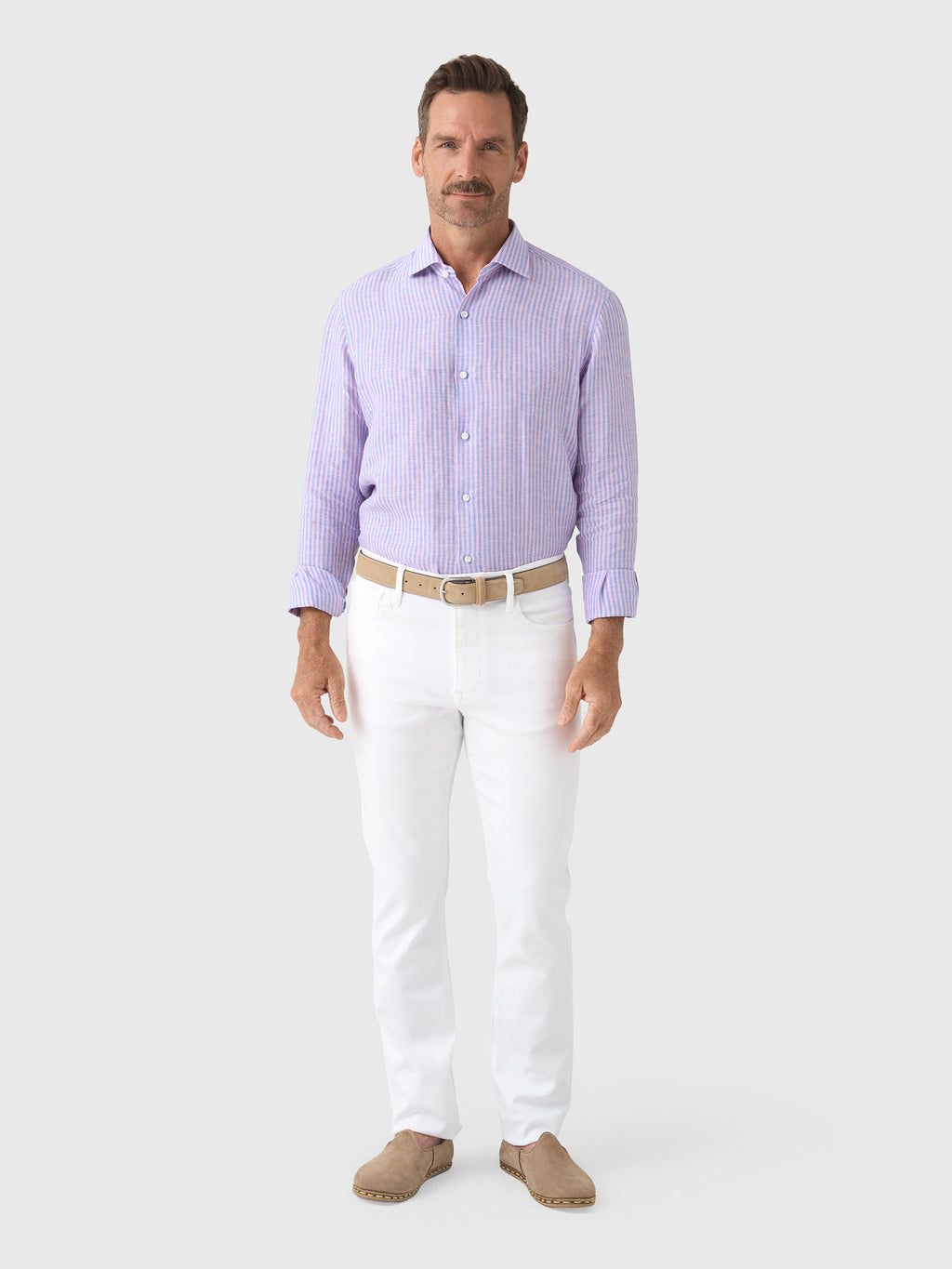 Maria Santangelo Men's Stripe Woven Shirt - Saint Bernard