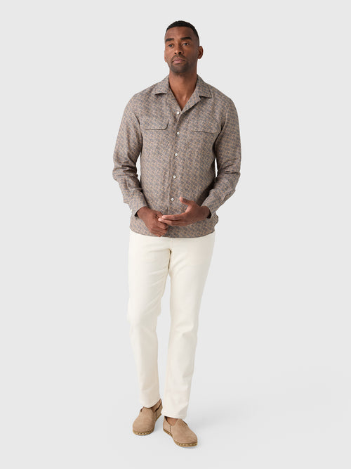Maria Santangelo Men's Pattern Woven Camp Shirt