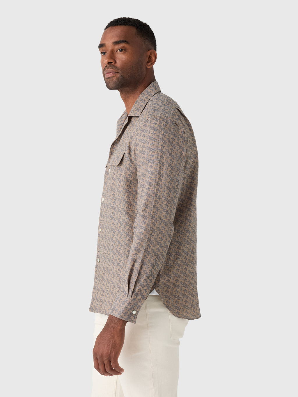 Maria Santangelo Men's Pattern Woven Camp Shirt - Saint Bernard