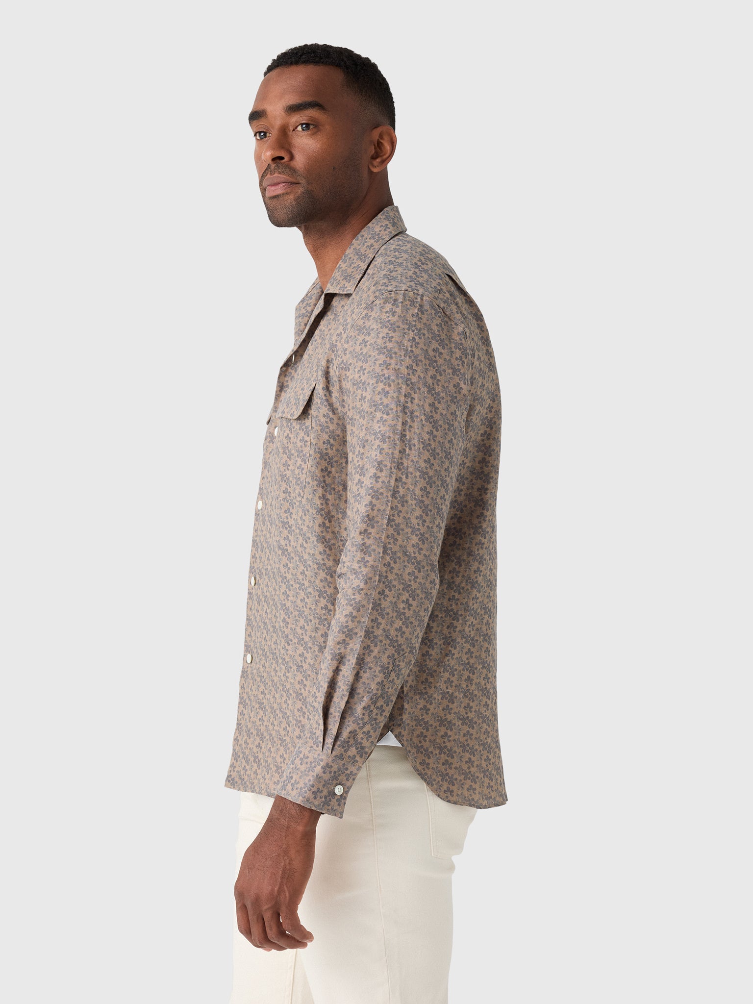 Maria Santangelo Men's Pattern Woven Camp Shirt - Saint Bernard
