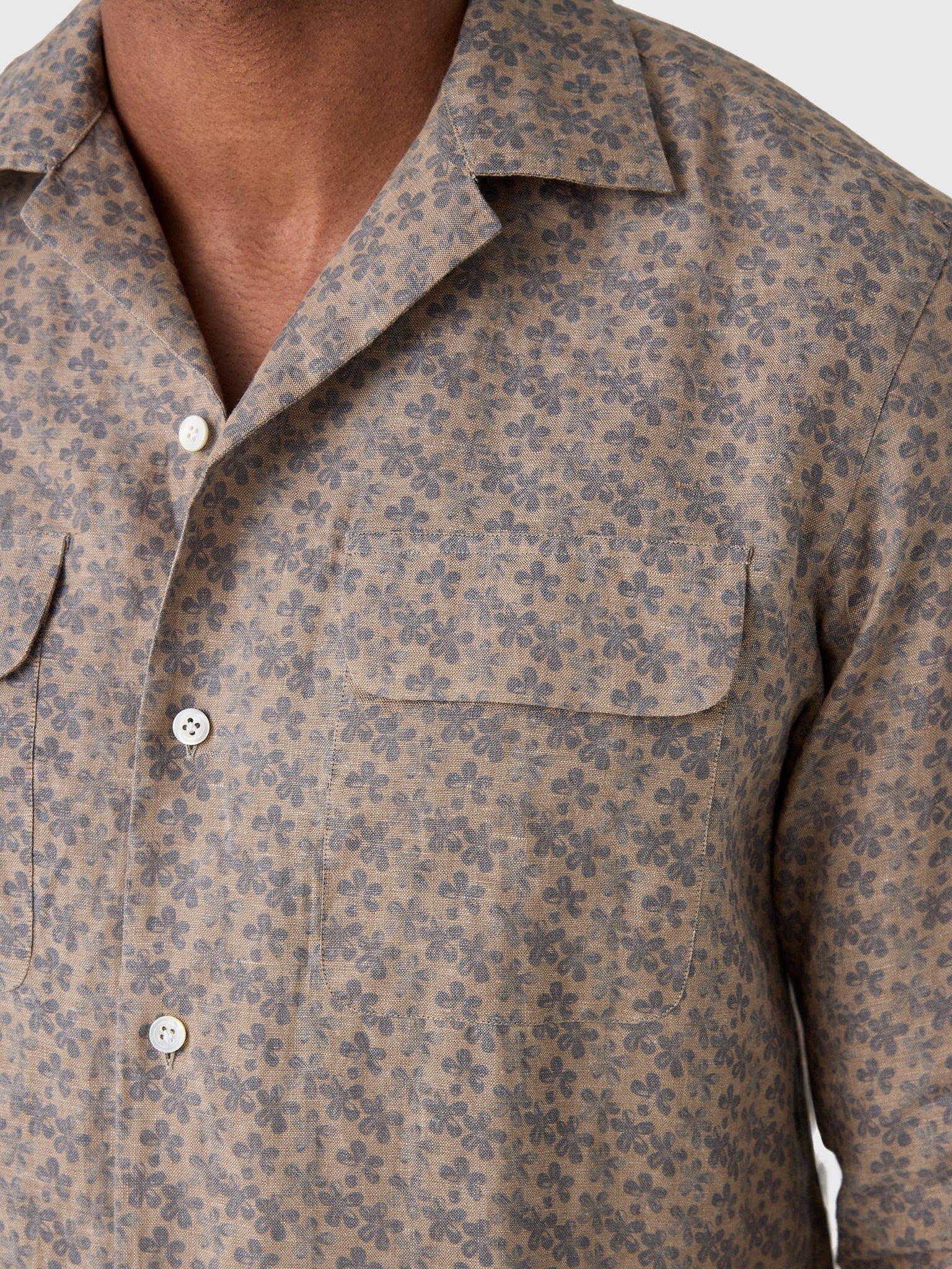 Maria Santangelo Men's Pattern Woven Camp Shirt - Saint Bernard