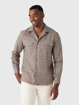 Maria Santangelo Men's Pattern Woven Camp Shirt - Saint Bernard