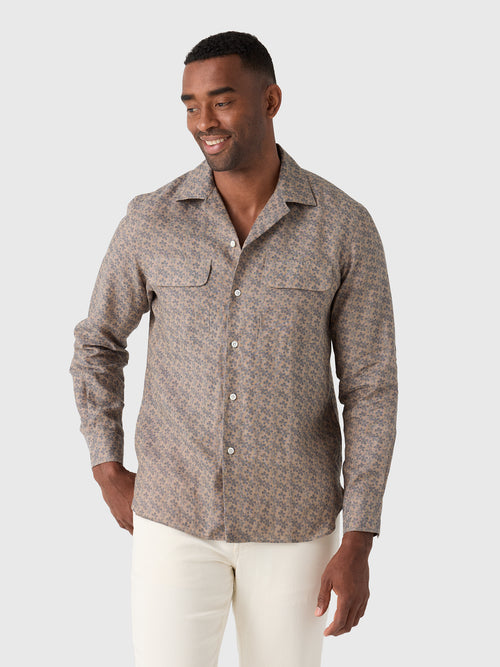 Maria Santangelo Men's Pattern Woven Camp Shirt