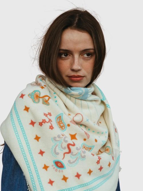 Freya Women's Cosmic Rodeo Cashmere Bandana Sweater Wrap