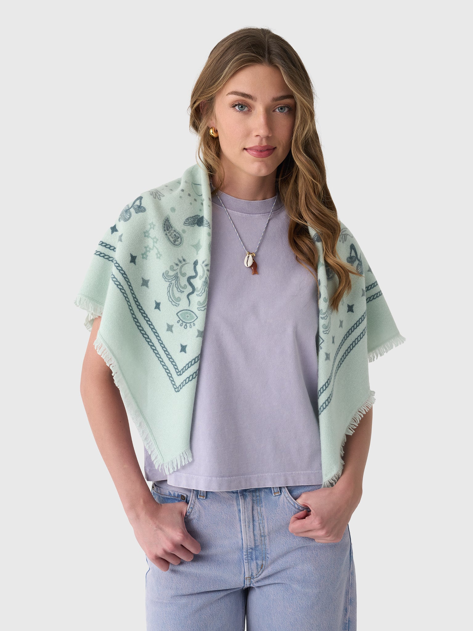 Freya Women's Cosmic Rodeo Cashmere Bandana Sweater Wrap – Saint