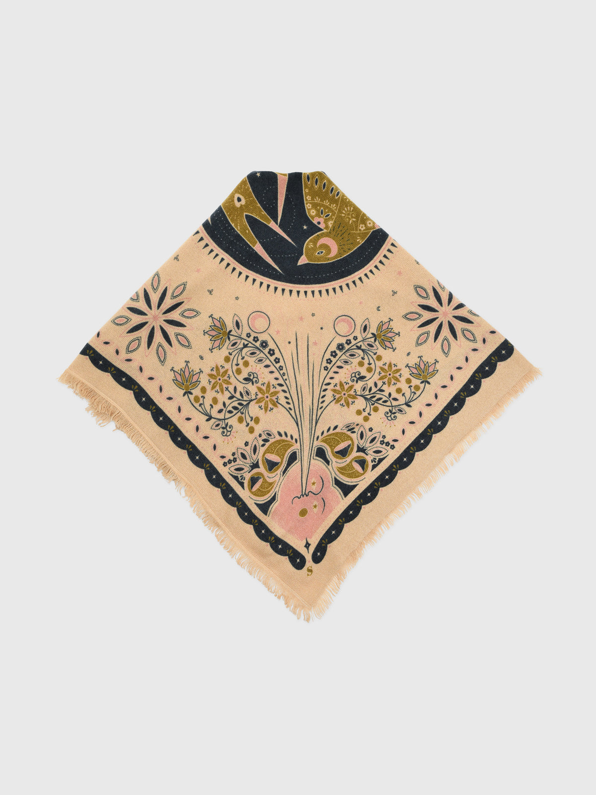 Freya Women's Celestial Bird Cashmere Bandana Sweater Wrap - Saint Bernard