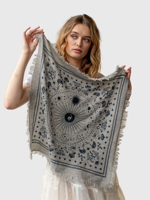 Freya Women's Mini Cosmic Rodeo Cashmere Bandana Scarf - Saint Bernard