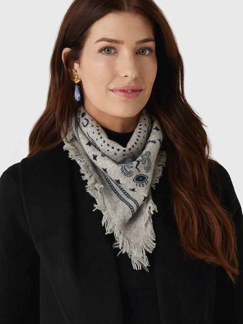 Freya Women's Mini Cosmic Rodeo Cashmere Bandana Scarf - Saint Bernard