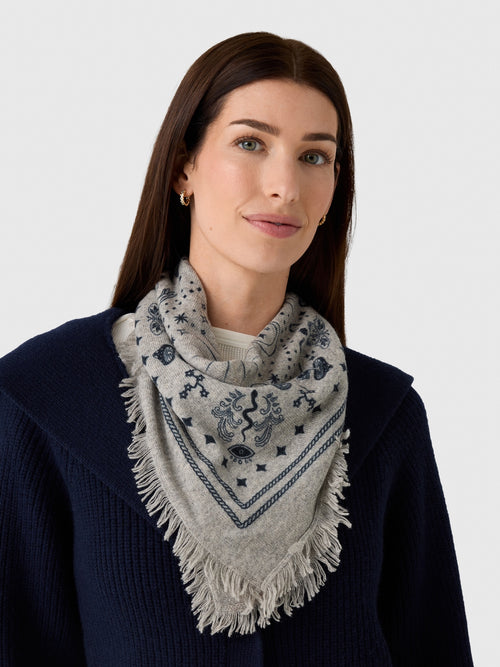 Freya Women's Mini Cosmic Rodeo Cashmere Bandana Scarf - Saint Bernard