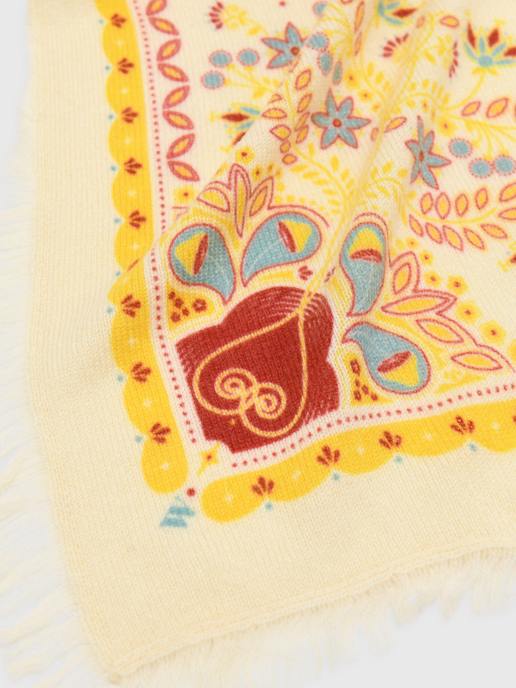 Freya Women's Mini Celestial Bird Cashmere Bandana Scarf - Saint Bernard