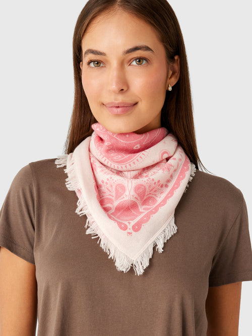 Freya Women's Mini Celestial Bird Cashmere Bandana Scarf - Saint Bernard