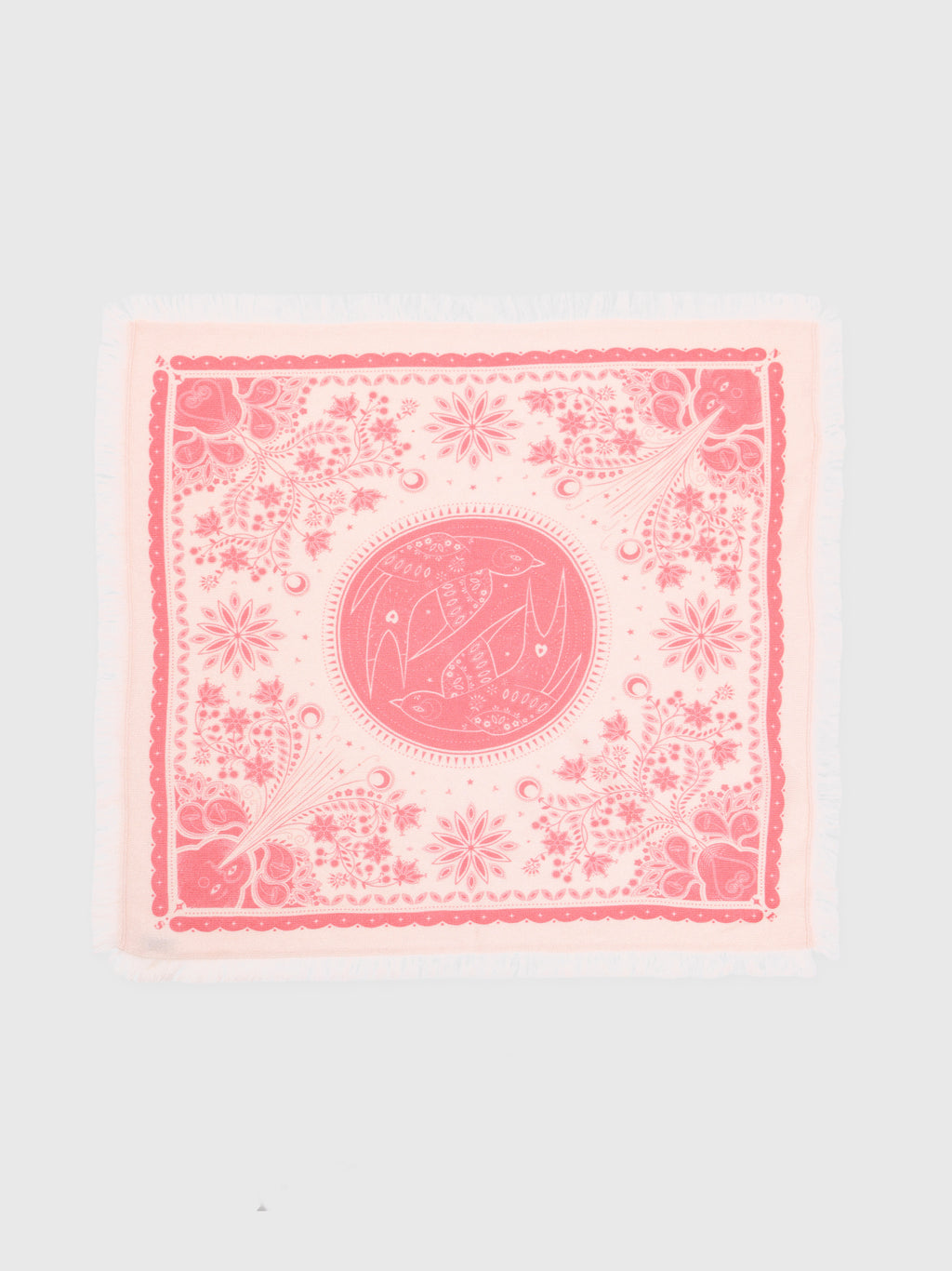 Freya Women's Mini Celestial Bird Cashmere Bandana Scarf - Saint Bernard