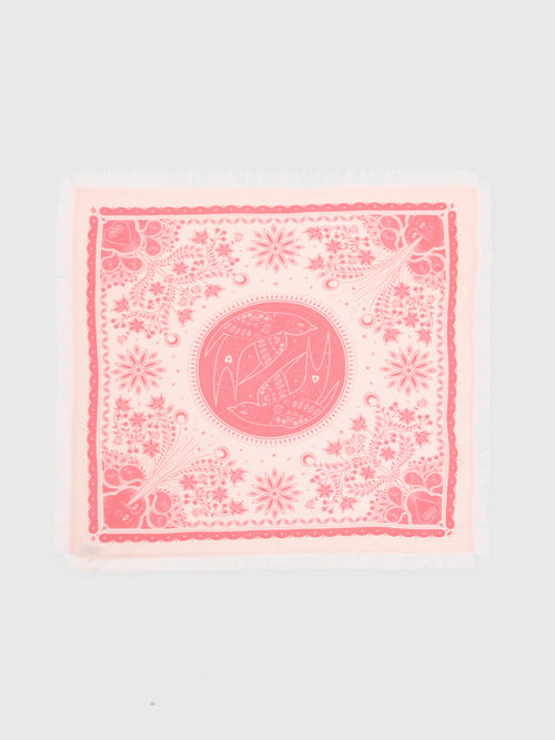 Freya Women's Mini Celestial Bird Cashmere Bandana Scarf - Saint Bernard