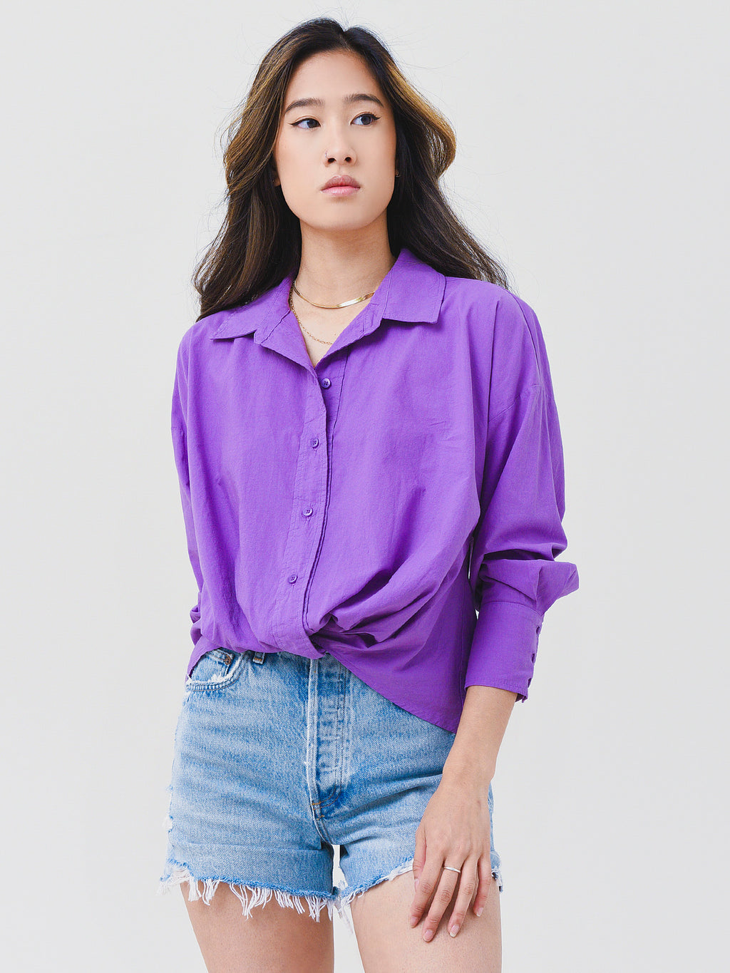 Stateside Women's Poplin Twist Front Shirt - Saint Bernard