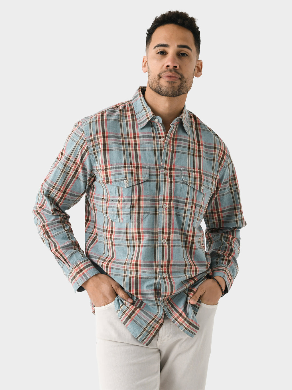 Filson Men's Washed Feather Cloth Shirt - Saint Bernard