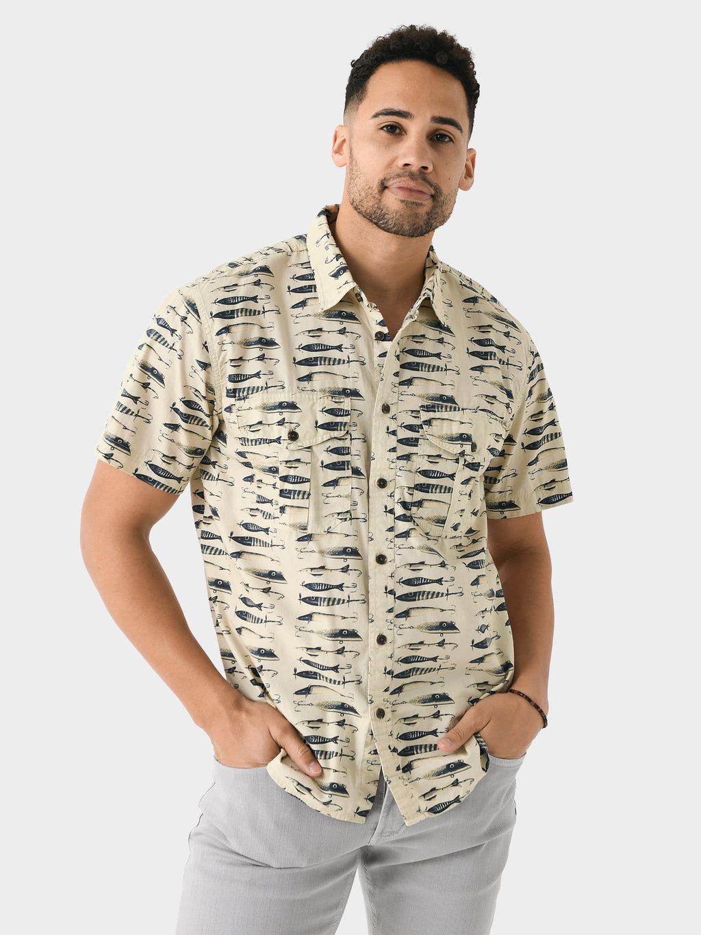 Filson Men's Washed Short Sleeve Feather Cloth Shirt - Saint Bernard