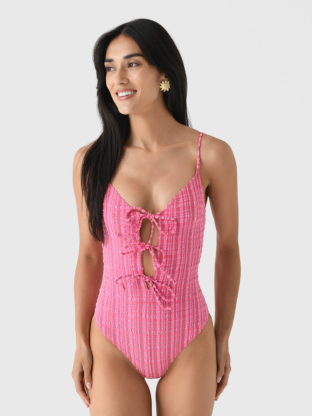 Lisa Marie Fernandez Women's Three Tie Maillot One-Piece Swimsuit - Saint Bernard
