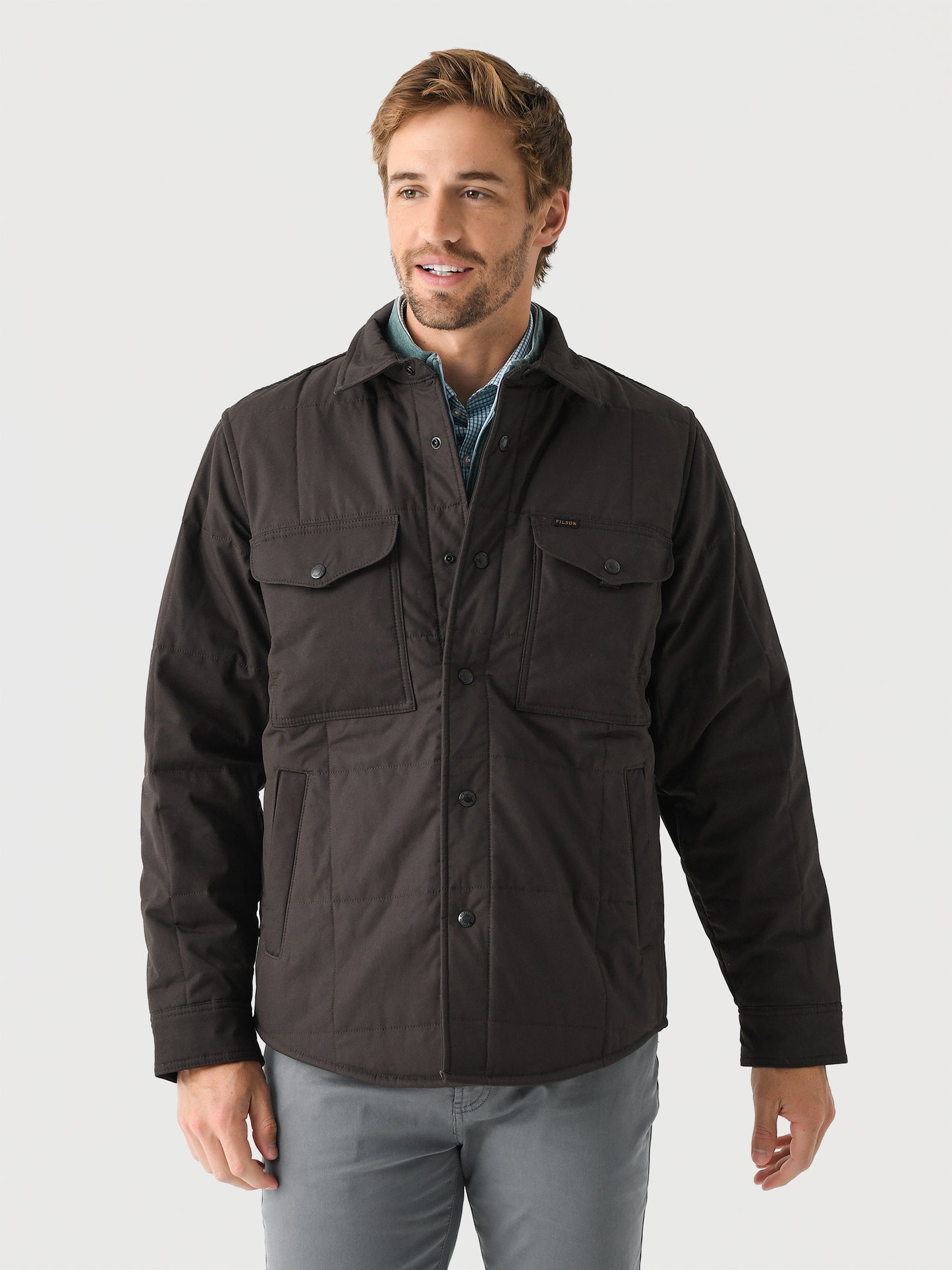 Filson Men's Cover Cloth Quilted Jac-Shirt - Saint Bernard