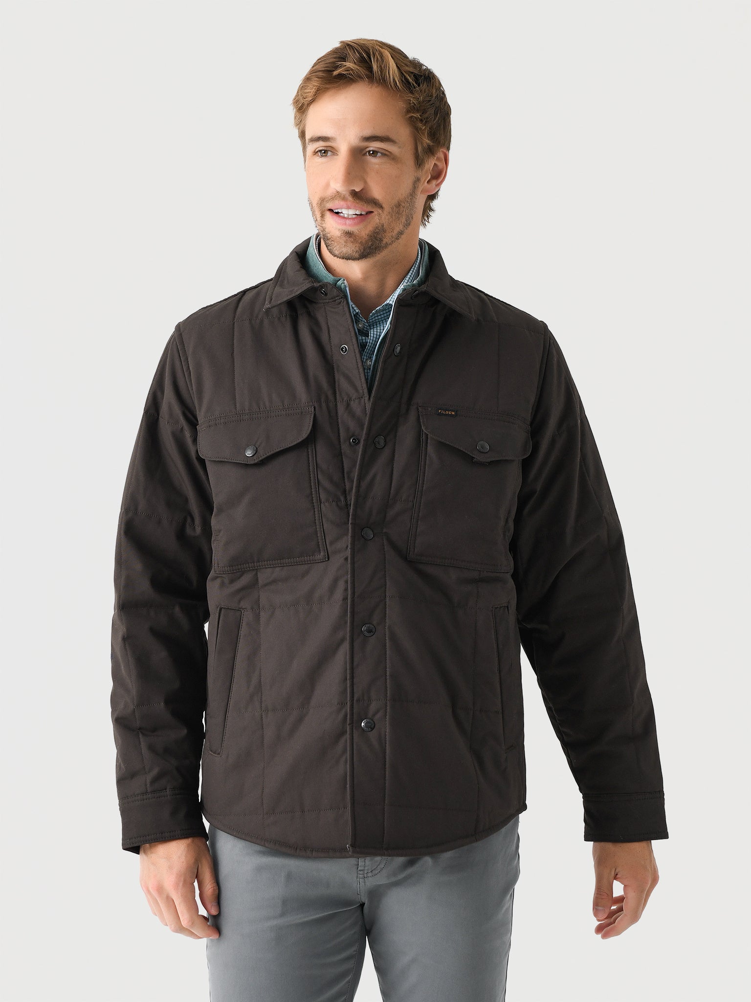 Filson Men's Cover Cloth Quilted Jac-Shirt - Saint Bernard