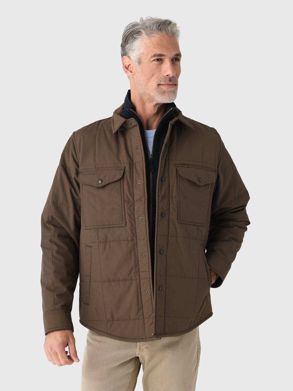 Filson Men's Cover Cloth Quilted Jac-Shirt - Saint Bernard