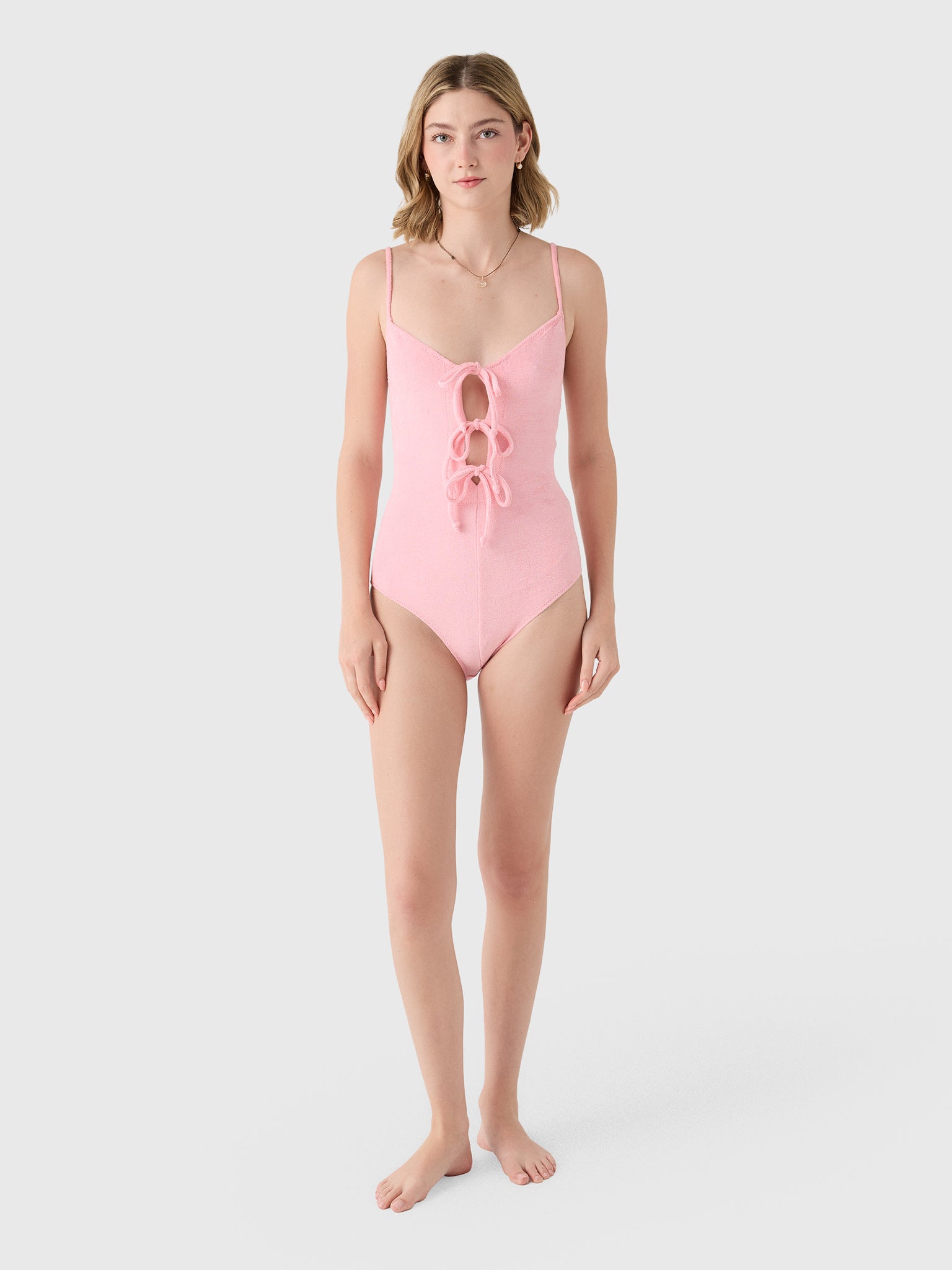 Lisa Marie Fernandez Women's Three Tie Maillot One-Piece Swimsuit - Saint Bernard