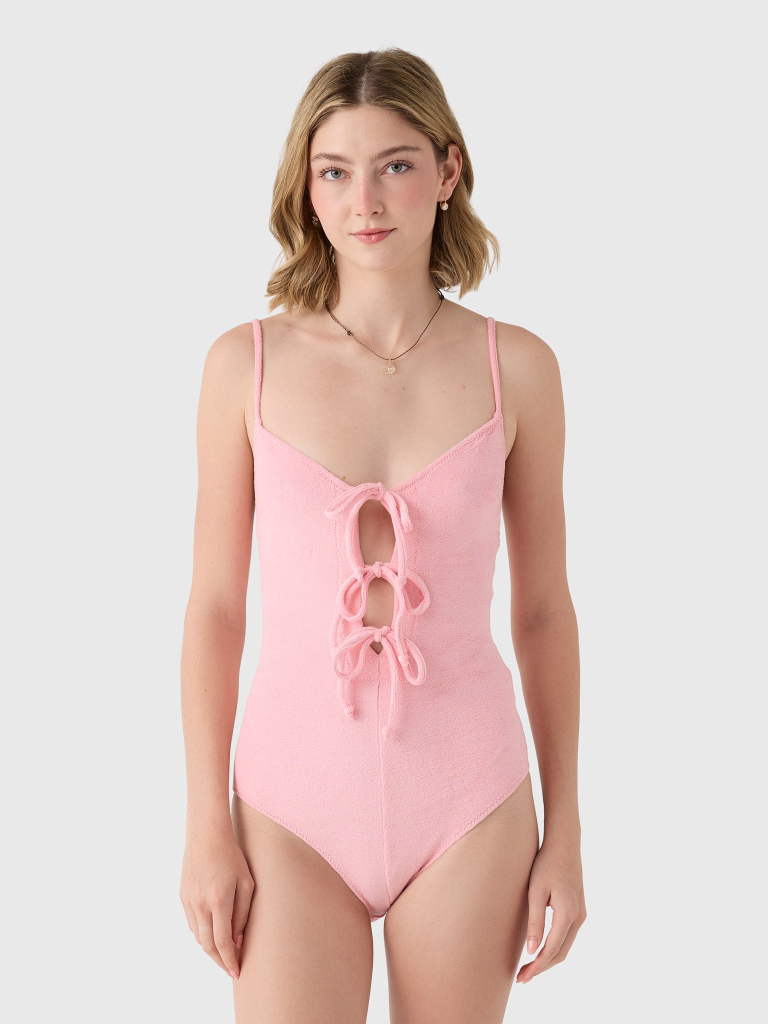 Lisa Marie Fernandez Women's Three Tie Maillot One-Piece Swimsuit - Saint Bernard