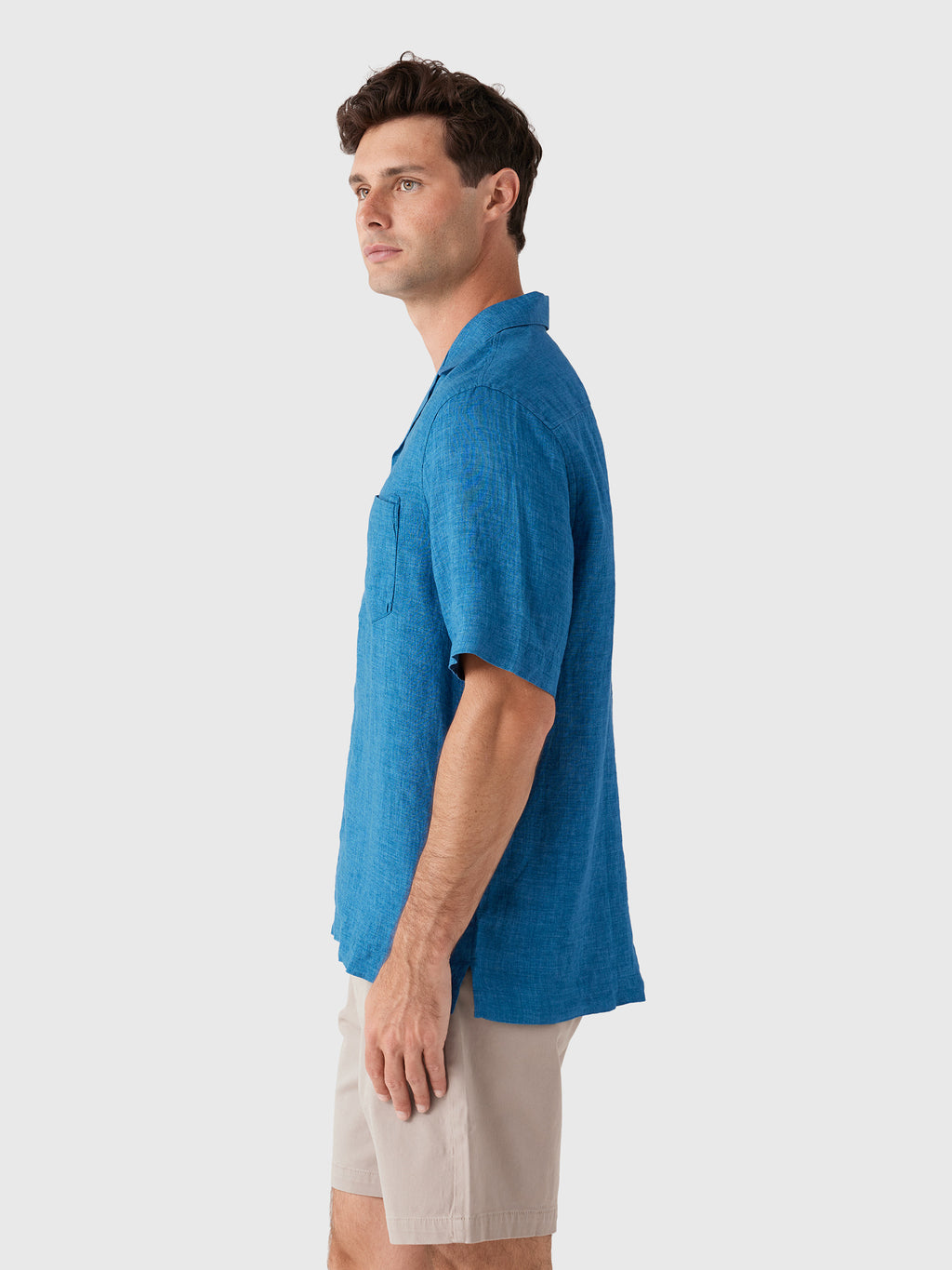 Frescobol Carioca Men's Angelo Linen Shirt - Saint Bernard