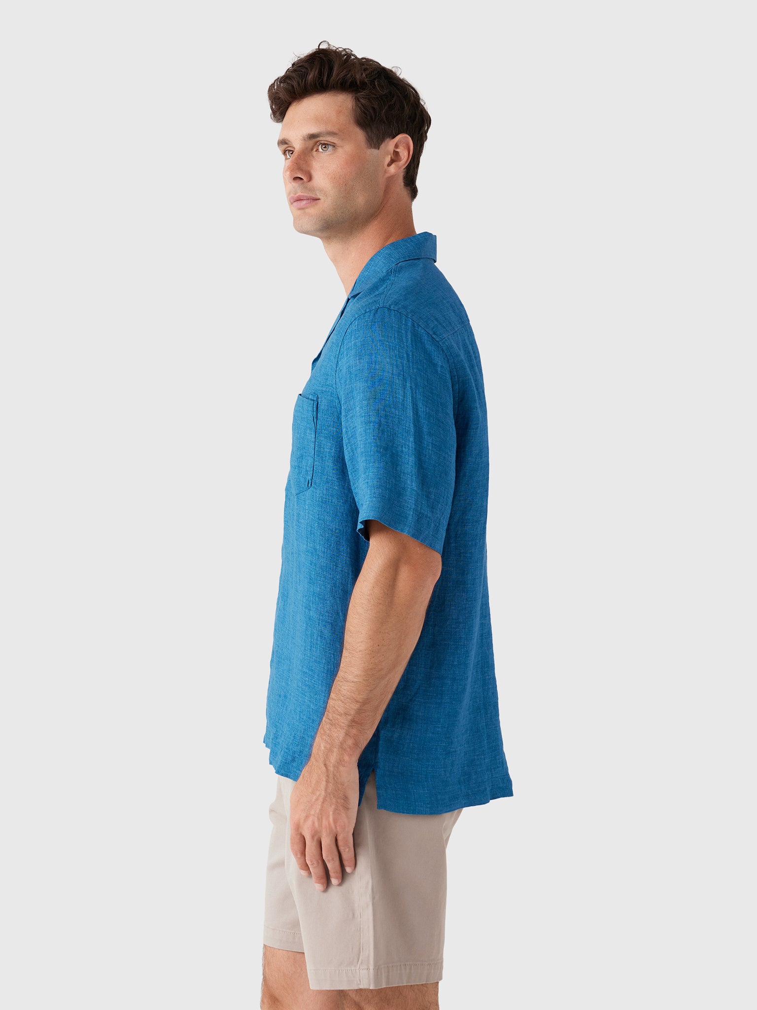 Frescobol Carioca Men's Angelo Linen Shirt - Saint Bernard
