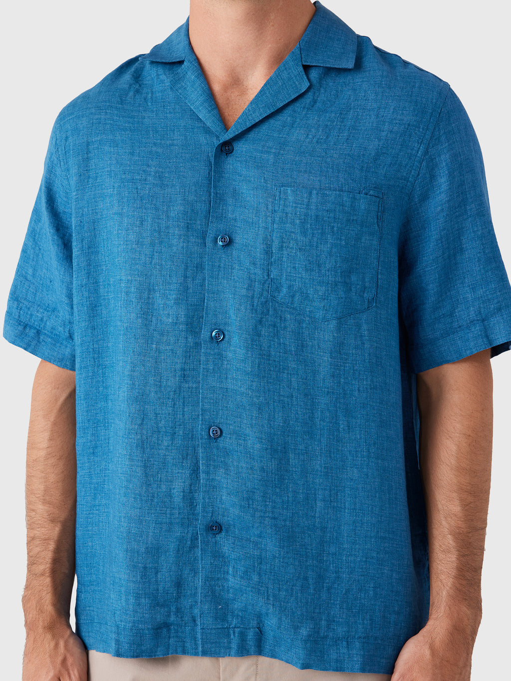 Frescobol Carioca Men's Angelo Linen Shirt - Saint Bernard