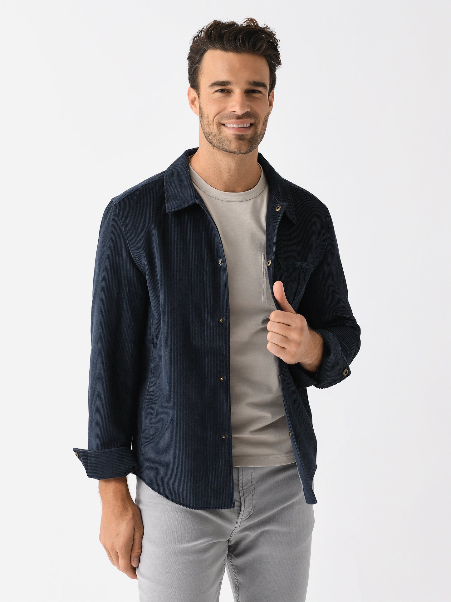 Billy Reid Men's Corduroy Leroy Shirt Jacket - Saint Bernard