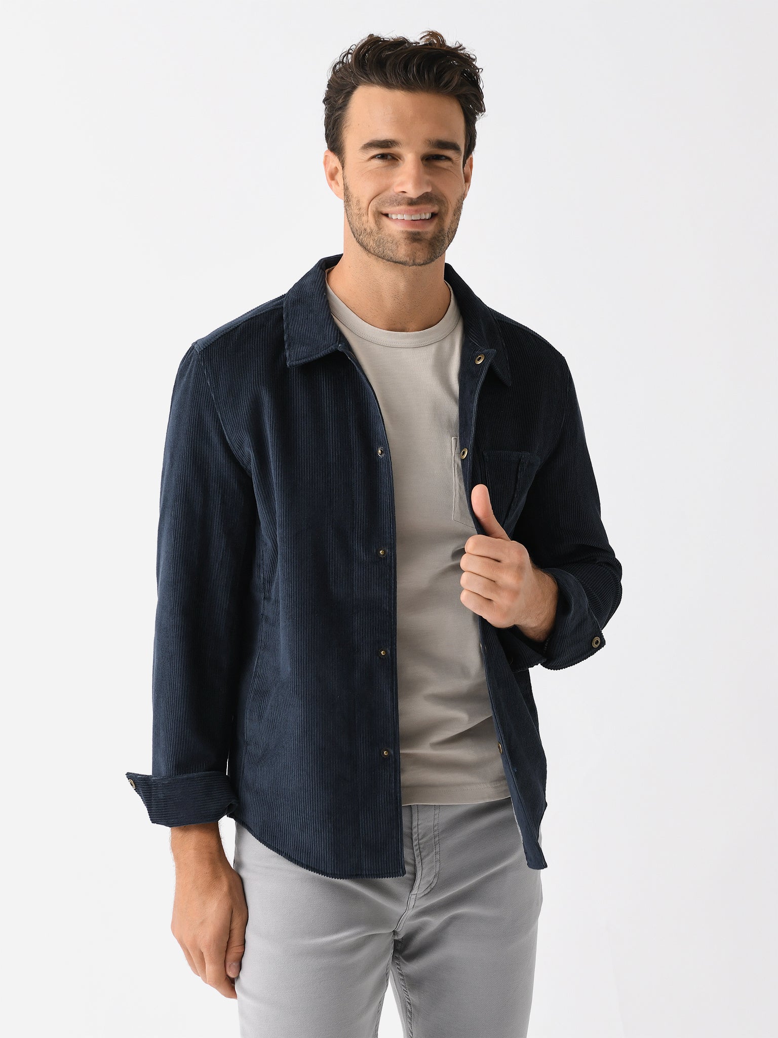 Billy Reid Men's Corduroy Leroy Shirt Jacket - Saint Bernard