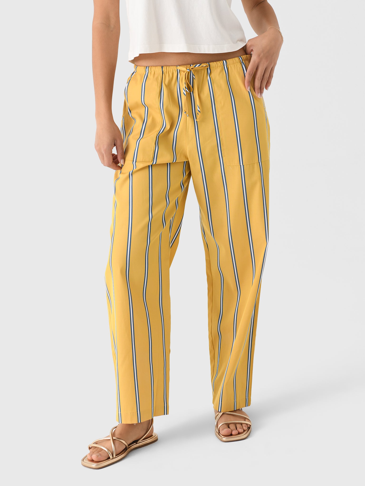 DONNI. Women's The Stripe Pop Drawstring Pant - Saint Bernard