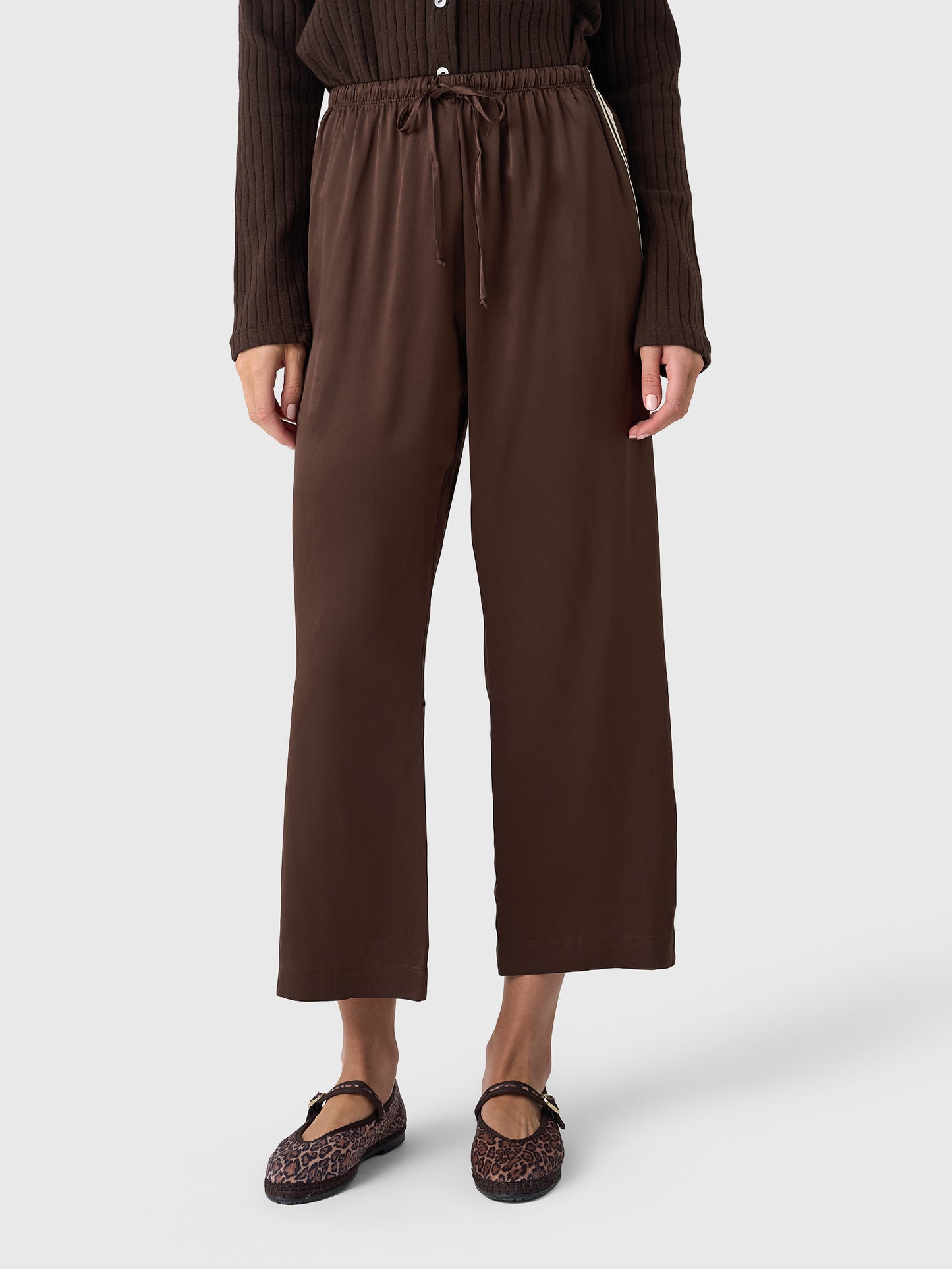 DONNI. Women's The Silk Stripe Crop Pant - Saint Bernard