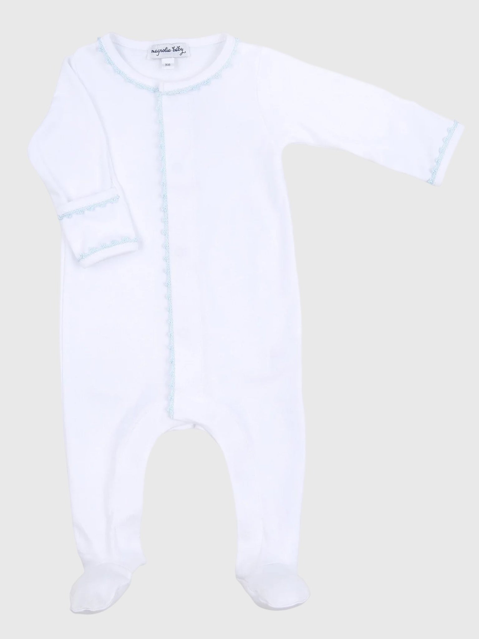 Magnolia Baby Baby Joy Crochet Trim Footie - Saint Bernard