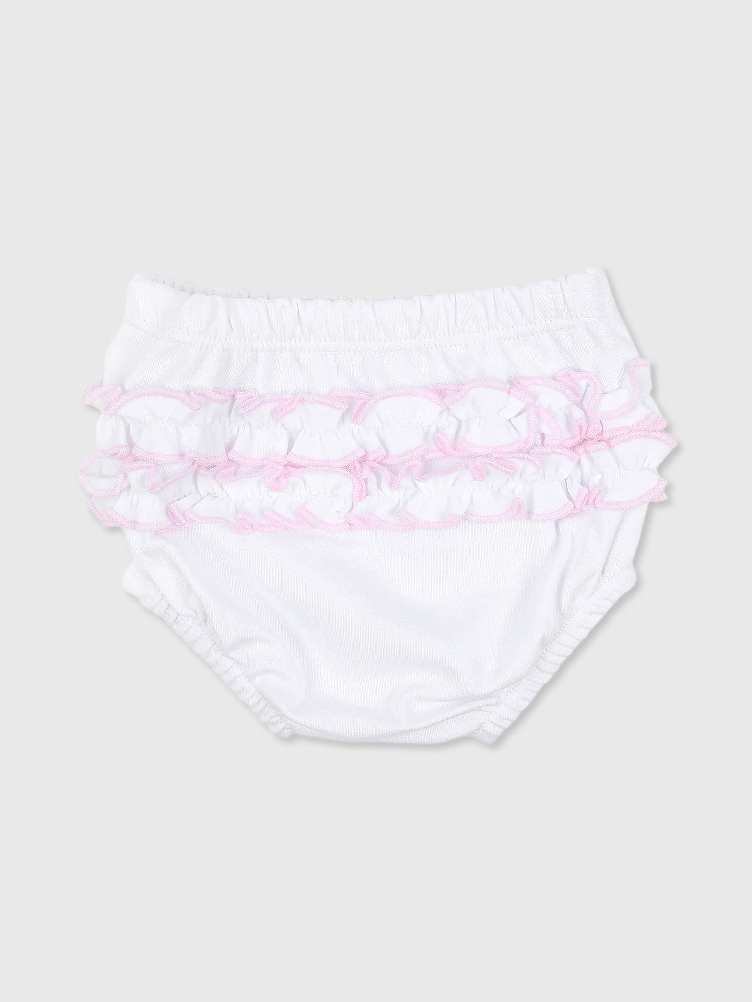 Magnolia Baby Baby Girls' Baby Joy Pink Crochet Trim Ruffle Diaper Cover Set - Saint Bernard