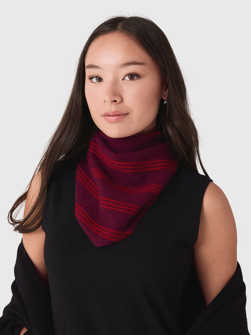 White & Warren Women's Cashmere Striped Neckerchief