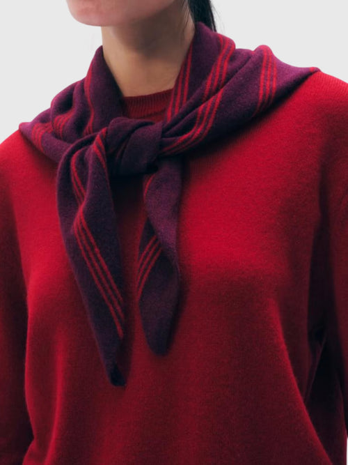 White & Warren Women's Cashmere Striped Neckerchief - Saint Bernard
