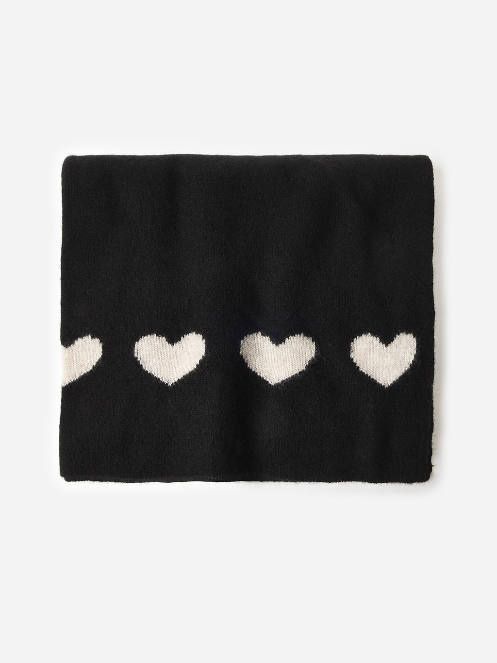 White + Warren Cashmere Heart Trim Scarf - Saint Bernard