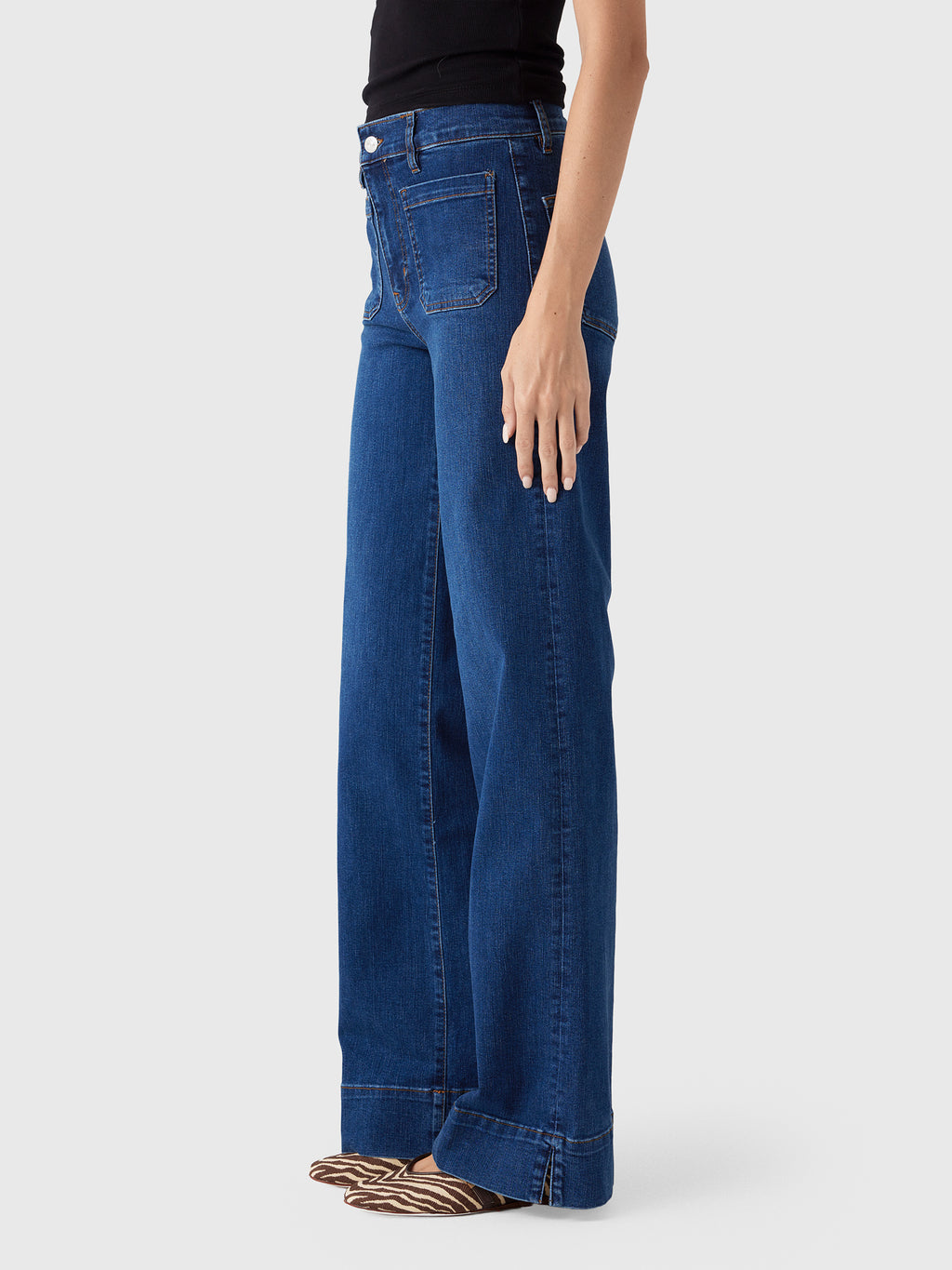 Frame Women's Le Slice Slim Palazzo Long Jean - Saint Bernard