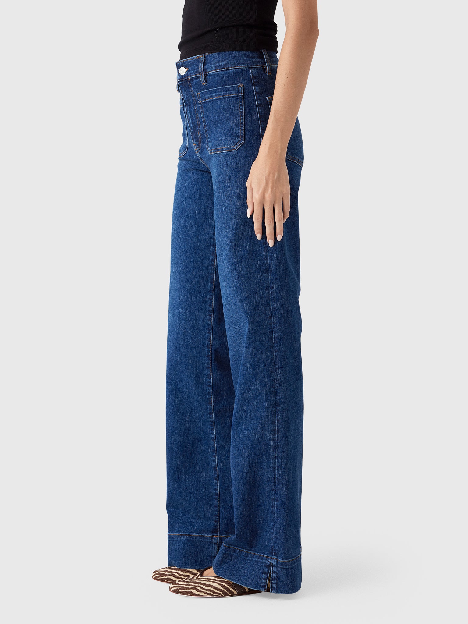 Frame Women's Le Slice Slim Palazzo Long Jean - Saint Bernard
