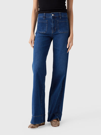 Frame Women's Le Slice Slim Palazzo Long Jean - Saint Bernard