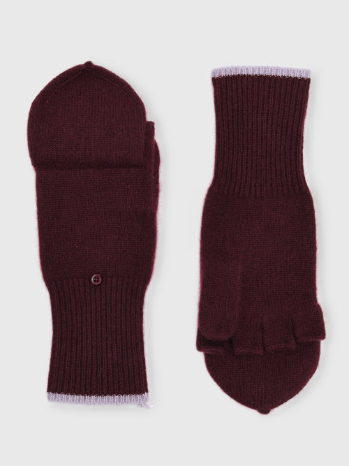 White & Warren Women's Cashmere Colorblock Pop Top Gloves