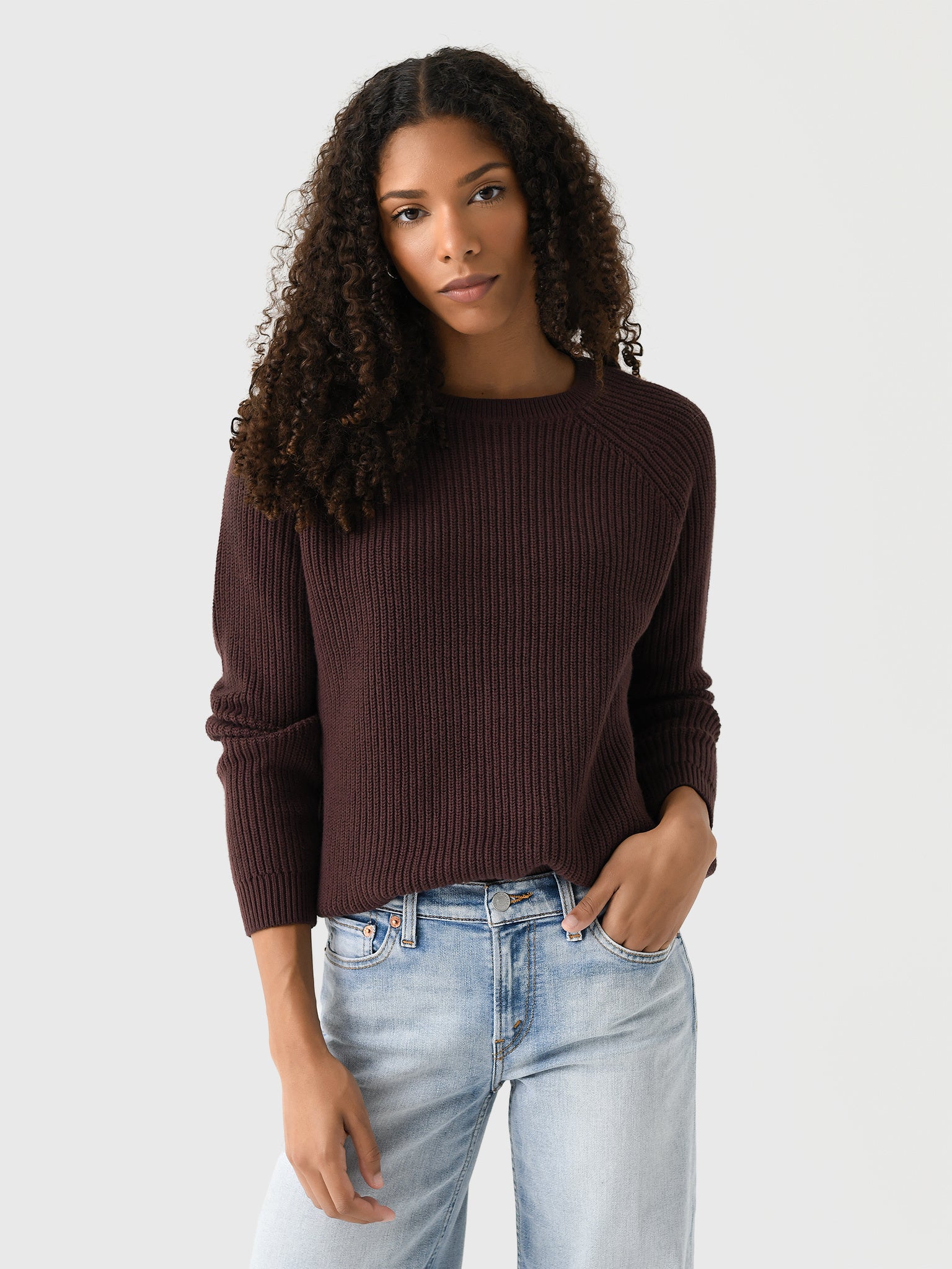 J Society Women's Shaker Crew Sweater - Saint Bernard