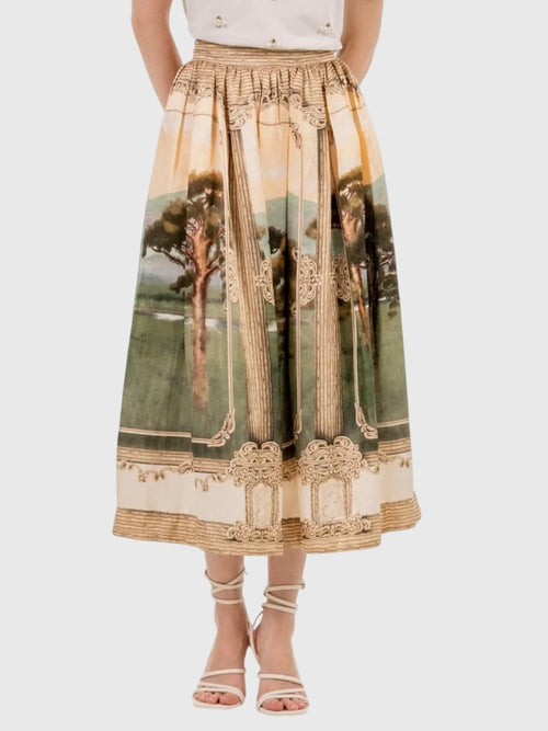 Agua By Agua Bendita Women's Tangelo Paraiso Midi Skirt